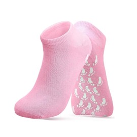 GUOYOU 1 Paar Moisturizing Socks, Feuchtigkeitsspendende Gel Socken, SPA Socken mit 4 Ätherische Öle, SPA Gel Socken Fußpflege zum Trockene Rissige Füße und Erweichen trockener Haut, Rosa