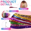 52 Stück Haar Lametta Stränge Kit 48 Inches Glitzer Haarsträhnen