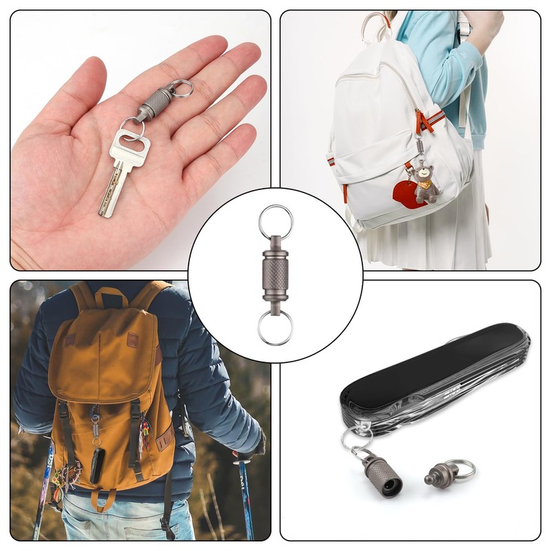 NQEUEPN Titanium Keychain Quick Release, Pull Apart Keychain Detachable Key