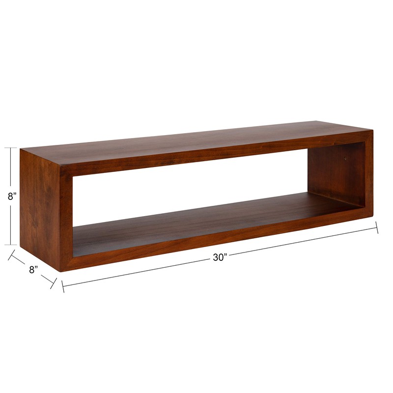 Kate and Laurel Holt Modern Floating Wood Wall Shelf, 30