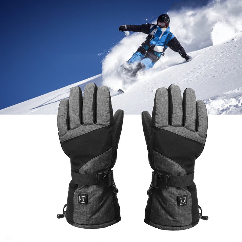 1Pair Electric Heated Gloves Warm Touch Screen Removable Graphene Heating