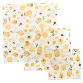 GLEAVI 3pcs Beeswax Food Storage Cloths Reusable Kitchen Wraps for Sandwiches Fruits and Veggies and -Keeping for Sustainable Living