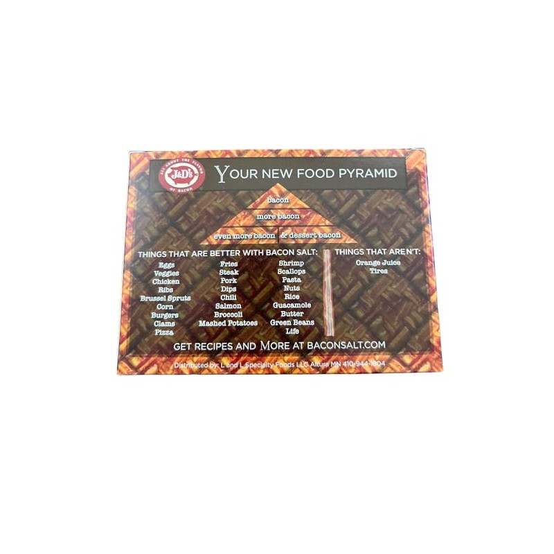 J&D's Bacon Salt, Hickory, 3-Pack Gift Box, Kosher, Vegetarian, Bacon