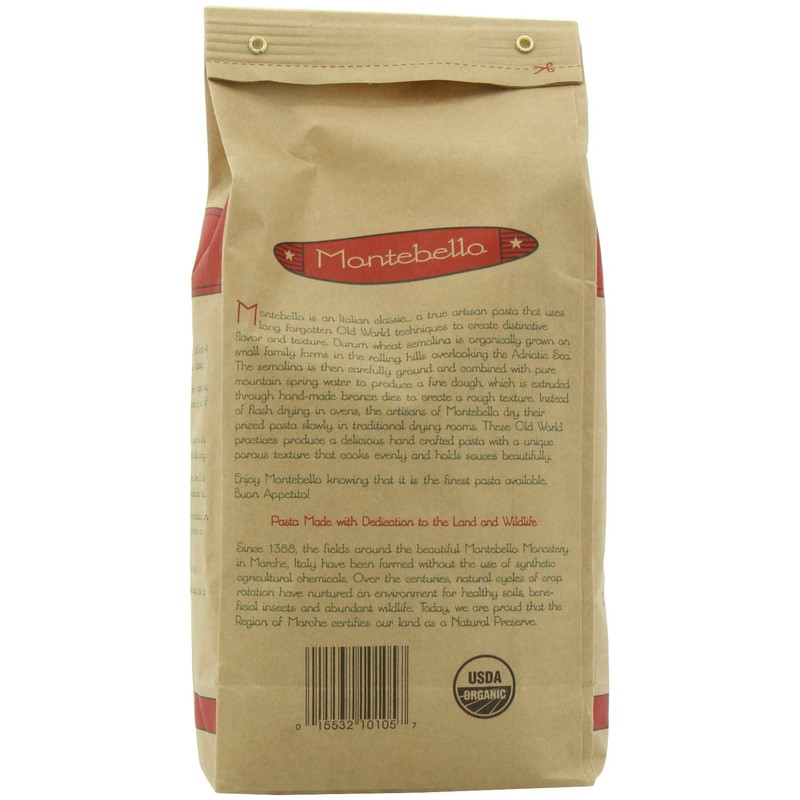 Montebello Organic Pasta, Conchiglie, 16-Ounce Bag (Pack of 5)