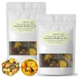 Té de diente de león y baya de lobo orgánico - Té para la salud de los riñones y el hígado, Mezcla natural de siete ingredientes herbales, Bolsitas de té de diente de león y baya de lobo orgánico 120g