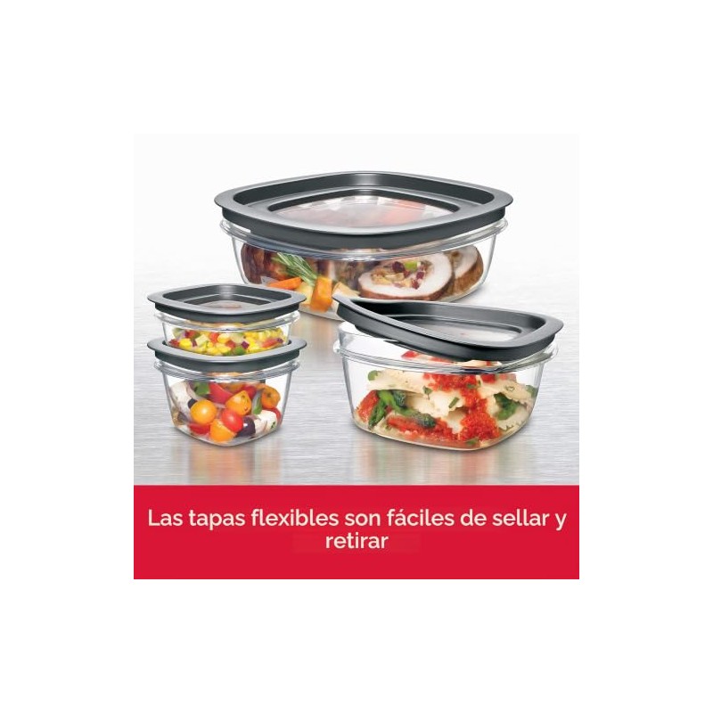 Rubbermaid 2108373 Meal Prep Premier Recipiente para almacenar alimentos, Juego,