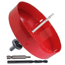 PLG2SUPT 9-27/32” HSS Bi Metal Hole Saw Cutter for Wood Drywall Plastic Aluminum Mild Steel Iron Metal Stainless Steel Heavy Duty Hole Saw Bit with Arbor