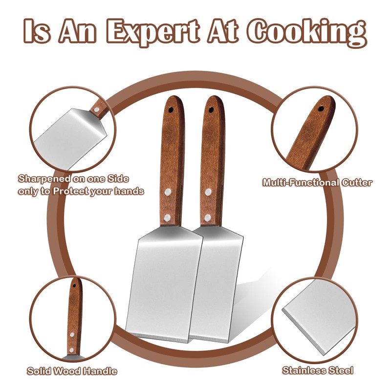 4 Pcs Small Brownie Cookie Spatula Metal Stainless Steel Spatula