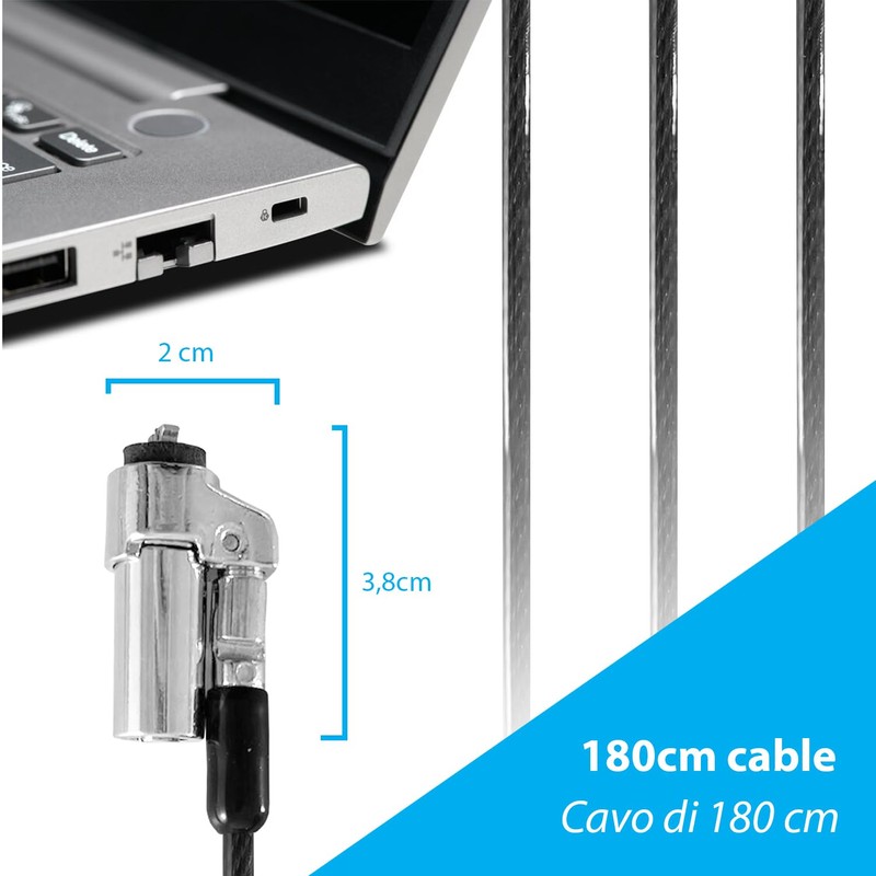 Cable Technologies 180 cm Nano Steel Anti-Theft Security Cable for