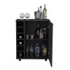 Cisco Black Bar Cart 6 Shelves With Wheels Modern Kitchen
