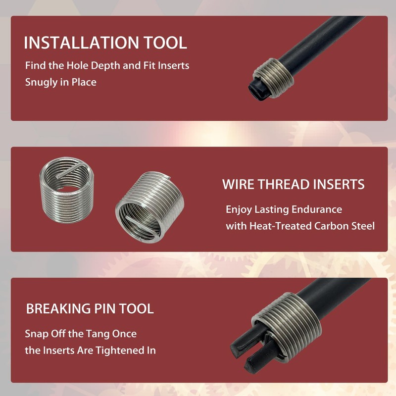 ANPTGHT M10x1.0 Thread Repair Kit, Helicoil Thread Inserts Taps Kit