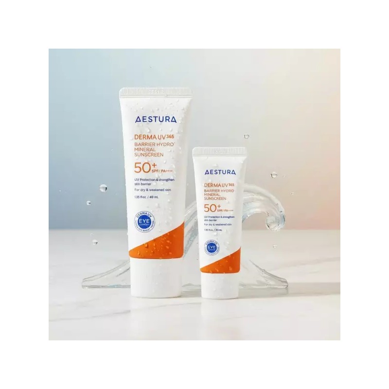 Astra NEW 에스트라 더마 UV365 장벽수분 무기자차 선크림 한정기획세트 40ml+20ml