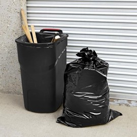 Large 50"x50" 50 Gallon Heavy Duty Trash Can Bags - 2 Mil Thickness, stretchable, Leak Proof, Black large yard waste bags Can Liner/Trash Bag (25)
