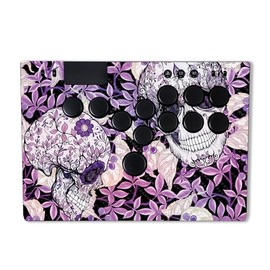 MightySkins Carbon Fiber Skin Compatible with Razer Kitsune - Flower Skull | Protective, Durable Textured Carbon Fiber Finish | Easy to Apply | Made in The USA