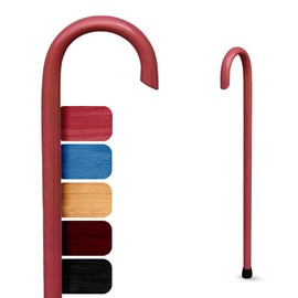 Cane Masters Handmade Wooden Classic American Walking Cane | Highly Durable American Hickory Wood Walking Cane | Ergonomic Handle and Body Grip, Anti-Slip Rubber Tip Wood (Pink, 38")