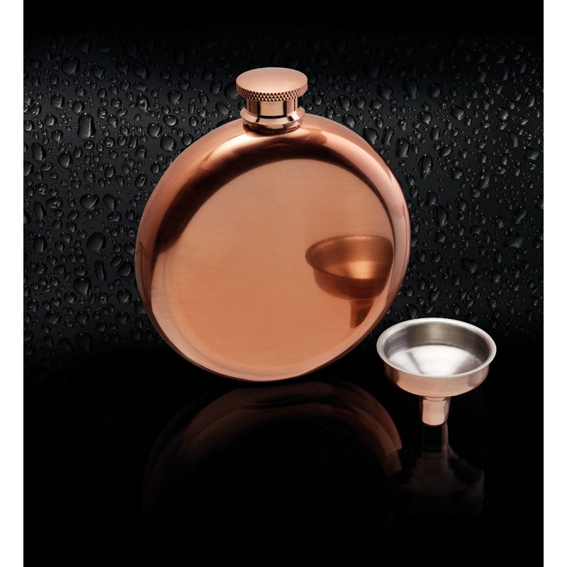 BarCraft BCMINIHIPCOP Luxury Stainless Steel Mini Hip Flask with Decanting