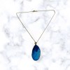 Fashion Jewelry Blue agate pendant necklace