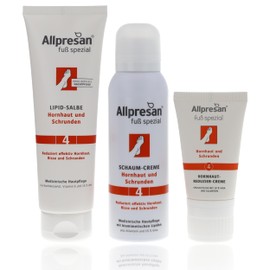 Allpresan Fuß Spezial No. 4 Foot Care Set Against Calluses and Cracks - For Daily Care Callused Foot Skin - Set of Foam Cream 125 ml & Lipid Ointment 125 ml & Callus Reducing Cream 40 ml