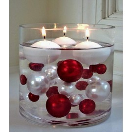 'Floating' Patriotic Red, White and Blue Star Gems & Pearls - Jumbo & Assorted Sizes Vase Decorations and Table Scatter