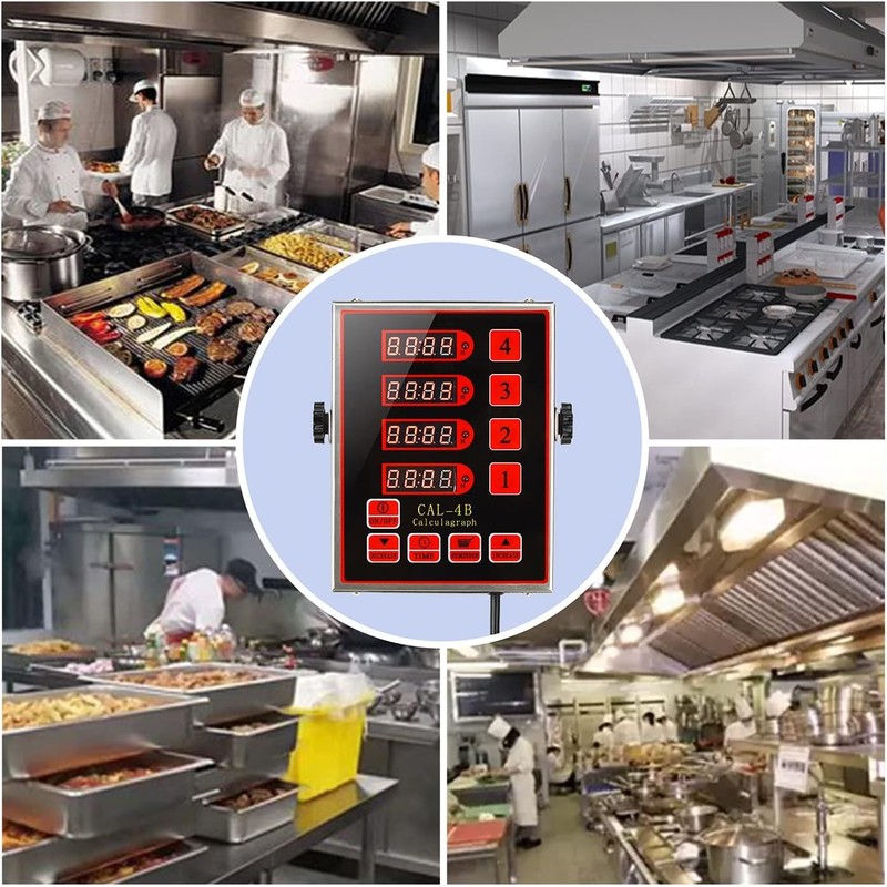 Li Zhen Commercial 4 Channel Kitchen Timer Digital Restaurant Timers