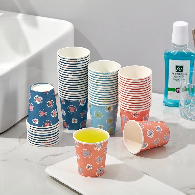 SIUQ 300 Pack 5 oz Paper Cups, Disposable Bathroom Cups,