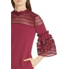 Lucila Lace Panel Bell Sleeve Tunic Casual Dress Maroon