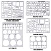 Zonon 10 Pcs Plastic Drawing Template Ruler Geometric Drawing 12