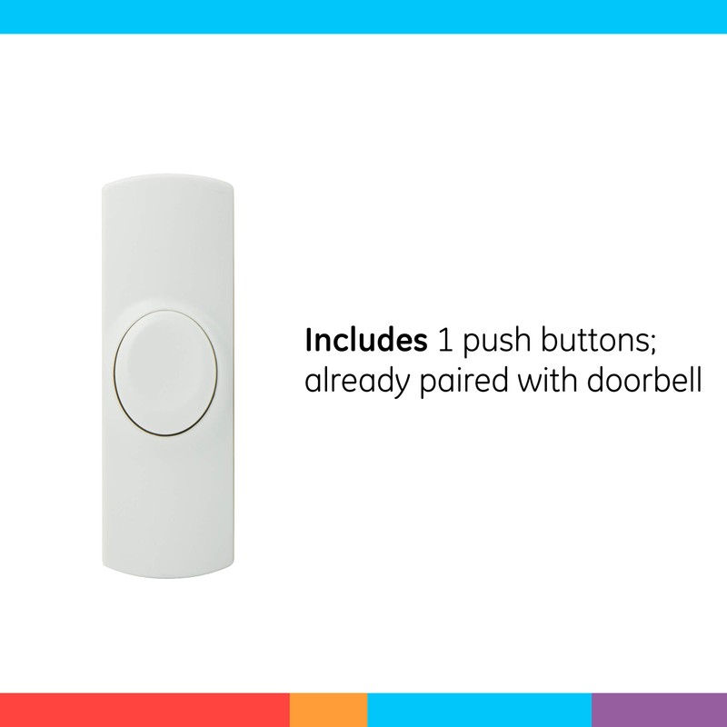 GE Wireless Doorbell Kit,Plug-In Receiver,1 Push Buttons Door Bell,8 Melodies