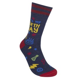 FUNATIC It's My Birthday Dress Socks for Men Women Boy Girl Adult Teen | Fun Day Apparel Gift Idea with Saying | Crazy Bday Outfit Accessory | Unisex Colorful Party Celebration Clothing Present
