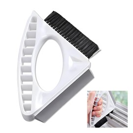 WishLotus Kitchen Cleaning Brush, Multifunction Triangle Gap Cleaning Brush Durable Window Cleaning Brush with Hard Bristles and Silicone Squeegee for Cleaning Crevice Doors and Windows (A)