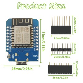 EPLZON Pack of 3 ESP8266 Mini Development Board ESP8266-12F Based Wireless NodeMcu Lua WiFi Module Type-C Connector Compatible with Arduino