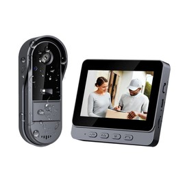 TKMARS Doorbell Camera Wireless No Subscription 1080P, Waterproof Door Bell Camera with Monitor Screen Free Storage NO WiFi and APP Needed, Video Intercom Two-Way Audio, 170° View Angle,Night Vision