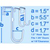 Mars-Rock Double Over Door Steel Hooks 2 Pack Fit 1-3/8"