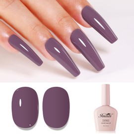 Imtiti Purple Gel Nail Polish, Rose Purple Gel Polish High Gloss Soak Off UV LED Nail Gel Polish Autumn Winter Gel Polish Nail Art Manicure Salon DIY Design Gel Nail Kit 10ML