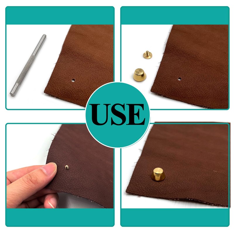 Honigo 24 Pack Bronze Rivets Stud Handbag Purse Feet 3/8