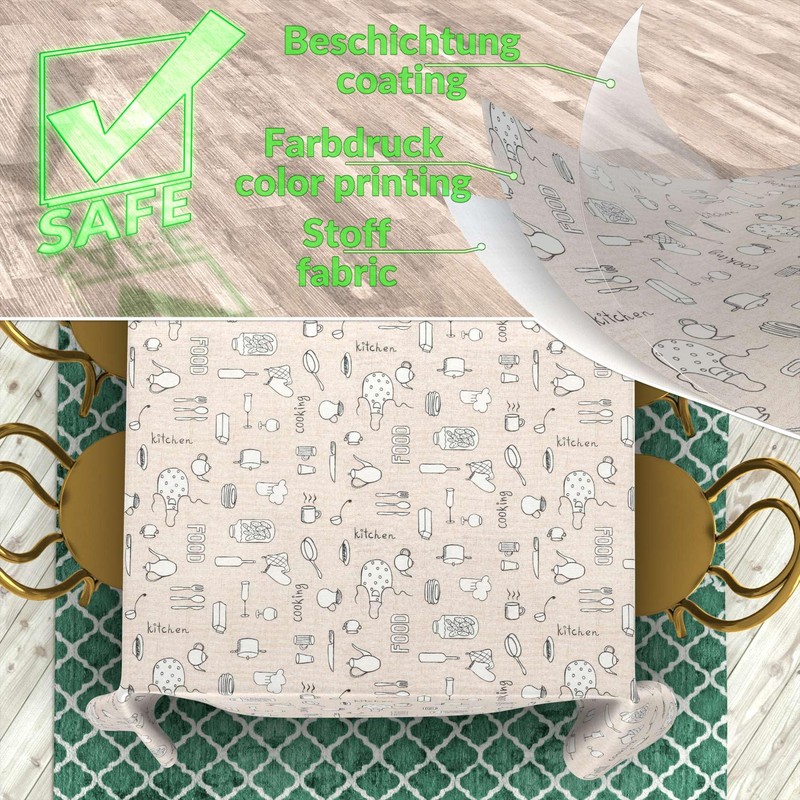 Fabric Tablecloth Washable Table Linen Tablecloth Cotton Polyester Kitchen 240