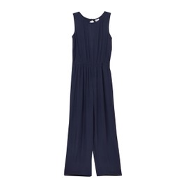 s.Oliver Crinkled Viscose Jumpsuit in Loose Fit with Back Cut-Out, navy