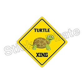 StickerPirate Turtle Crossing Funny Metal Novelty Sign Aluminum