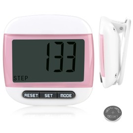 3D Pedometer Step Counter, Portable Sport Pedometers Larger Display Waterproof Pedometer Time Counter Fitness Tracke with Removable Clip record Calorie Distance for Walking Running Men Women Elder