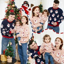 Simplee kids Ugly Christmas Sweater Family Matching Outfits for Baby Boy and Girl Holiday Party Knitted Pullover