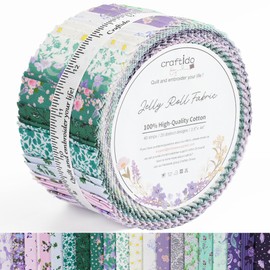 Craftido-18 Options-100% Cotton Jelly Roll Fabric Precut Strips for Quilting, Crafting, and Sewing, 40 Strips 2.5" x 44" Assorted Bundles for Rug, Quilt Project, DIY Craft and Home Decor-Happy Mermaid