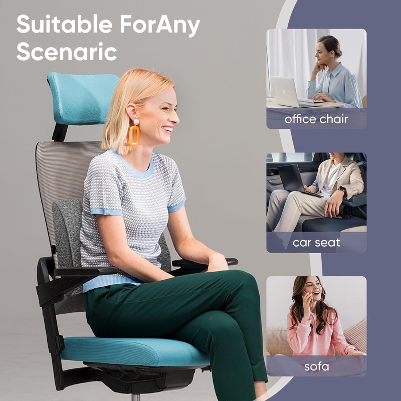 FOUXTEL Extra Large Lumbar Support Pillow for Recliner, 20"x14"x5.5" Back