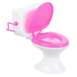 Toyvian Lovely Miniature Toilet Toy for Dollhouse Decor Delicate Bathroom Accessory for Creative Play in Doll Rooms Stylish Mini Toilet Model for Enhanced Pretend Play