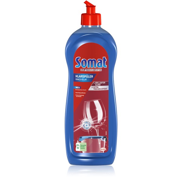 Somat rinse aid with extra dry effect for unbeatable shine on glasses and dishes (rinse aid classic 1 x 750 ml)