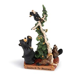 DEMDACO Bearfoots by Jeff Fleming Leave It to Beavers Midnight Black 10 x 5 Resin Stone Collectible Tabletop Figurine