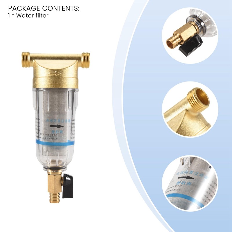 Aswalling Down Sediment Filter Reusable Whole House Sediment Water Pre