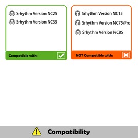 Professional Replacement Earpads Cushions Compatible with Srhythm Version NC25 NC35 Headphone Ear Pads with Softer Protein Leather/Memory Foam