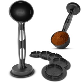 Koffee Zen Universal Espresso Tamper Kit (49-58mm) – 7-Piece Set with Scoop & Drip Tray – Fits DeLonghi, Breville, Gaggia, Mr. Coffee – Dishwasher Safe