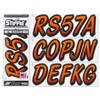 Stiffie Whipline Orange/Black 3" DOT Decal Kit Registration Numbers Vinyl