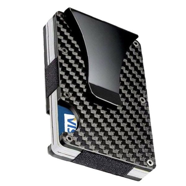 FIYAVO Minimalist Carbon Fiber Ultra-Thin RFID Blocking Credit Card Holder